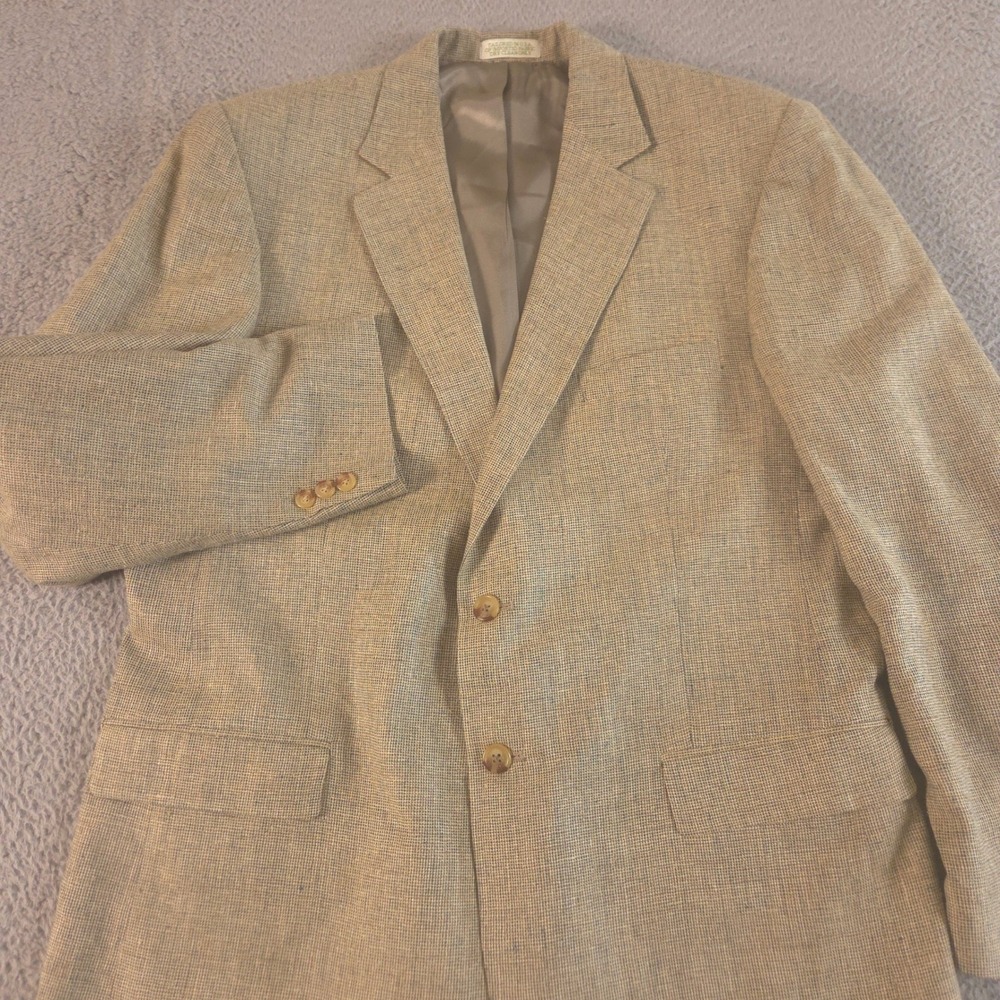 Orvis Blazer Mens 44 Long 100% Silk Two Button Single Breasted Sport Coat Jacket